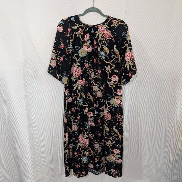 GP & J Baker for H&M Dresses & Skirts - GP & J Baker x H&M Dress Botanical Bird Print Size 12 Calf-Length Textured Boho